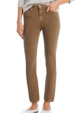 AG Mari Tan Khaki High Rise Slim Straight Corduroy Jeans Pants Size 28